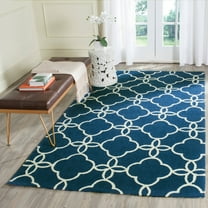 SAFAVIEH Four Seasons Vaska Geometric Area Rug, Navy/Ivory, 5' x 8'