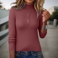 thumbnail image 5 of Sweaters for Women Oversized Pullover Casual Knit Cozy Fall Autumn Outfits Long Sleeve Knit Pullover Sweater Top With Button Detail Soft Comfortable Casual Crewneck Blouse For Everyday Wear, 5 of 8