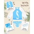 thumbnail image 2 of weVSwe Girls Rash Guard Swimsuit Rare Hem Cuffs Bathing Suit UPF 50+ Protection, 2 of 6