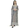 thumbnail image 5 of Moomaya Long Beach Sheer Kaftan Dress For Women Printed Beachwear V-Neck Swimsuit Resort wear Kimono Cover Up, 5 of 7