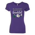 thumbnail image 2 of Wild Bobby, Be Your Own Kind of Beautiful Inspirational, Pop Culture, Women Slim Fit Junior Tee, Purple Rush, Medium, 2 of 3