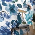 thumbnail image 5 of Abstract Floral Sheer Curtains 84 Inches Long 2 Panels Set, Window Sheer Curtains for Living Room/Bedroom, Blue Flowers Retro Country Watercolor Light Filtering Rod Pocket Curtain 52'' x 84'' x 2, 5 of 7