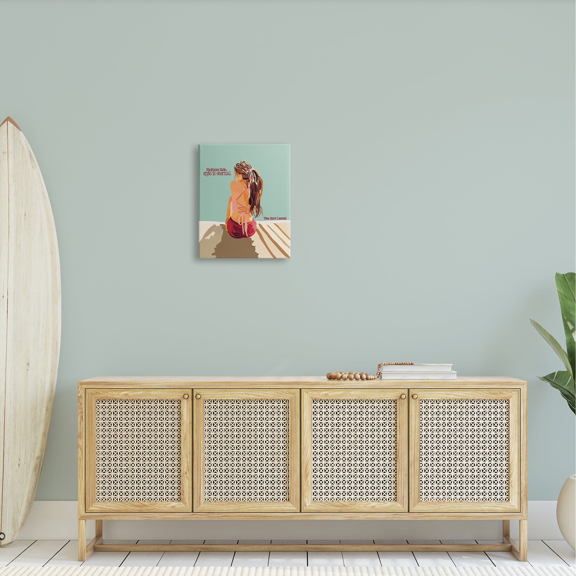 Stupell Industries Style is Eternal Motivating Fashion Quote Beach Woman Graphic Art Gallery Wrapped Canvas Print Wall Art, Design by Amelia Noyes