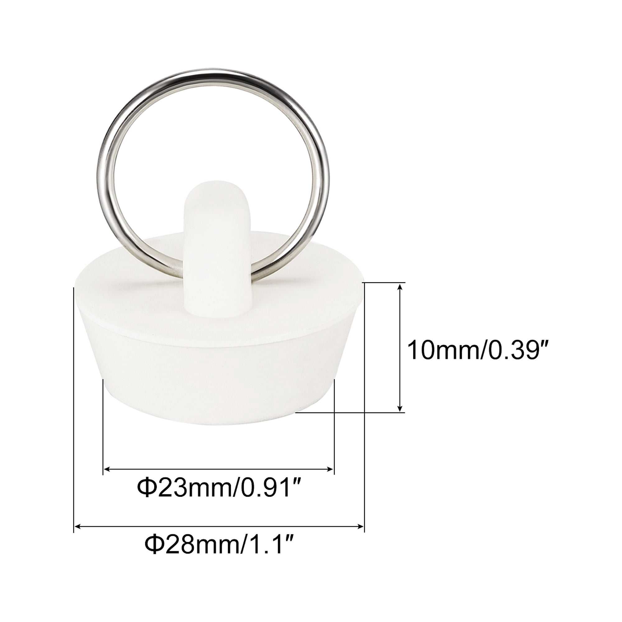 Unique Bargains Rubber Plug Drain Stopper with Hanging Ring for Bathtub 0.91"x1.10"x0.39"