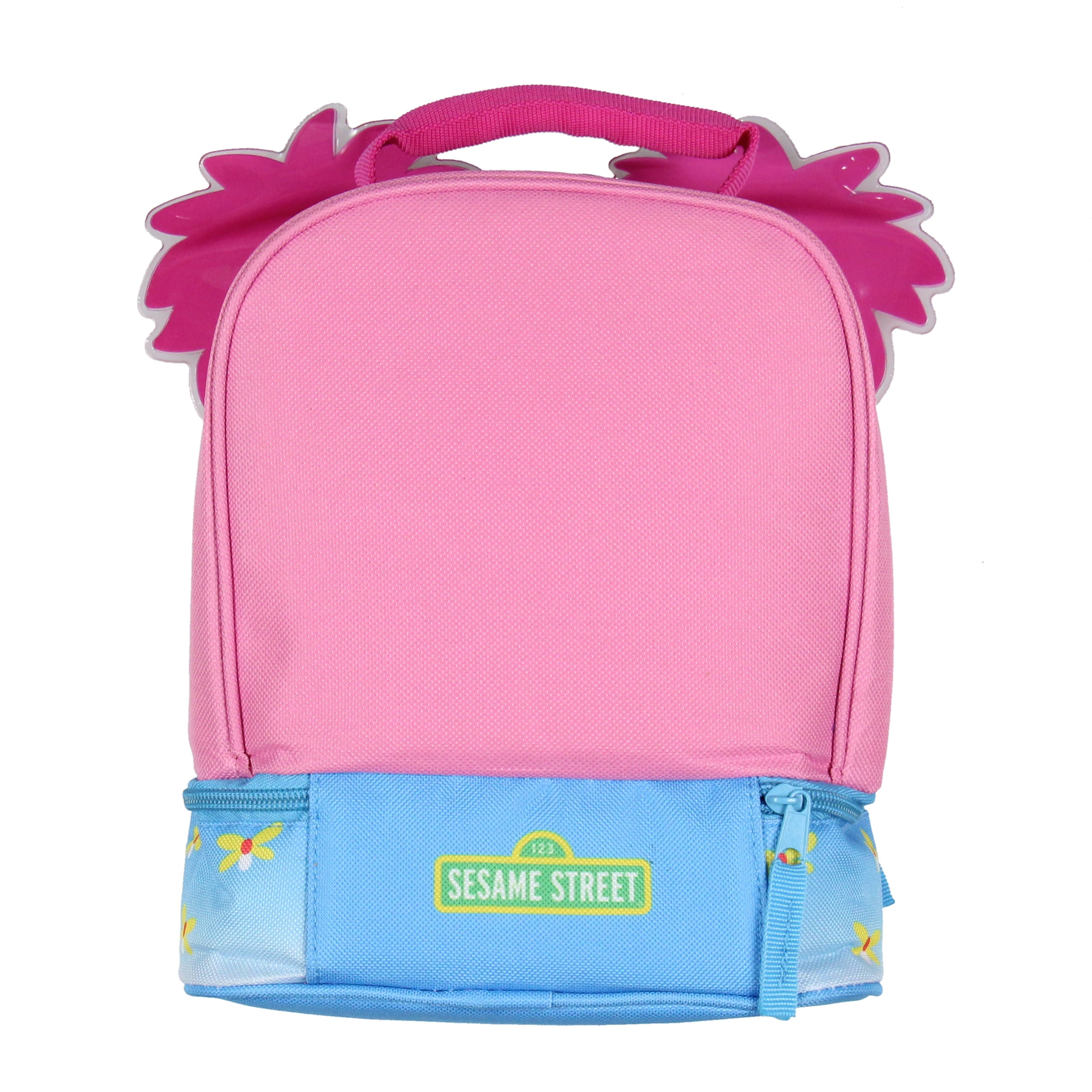 Sesame Street Abby Cadabby Face Kids Girls Cute Dual Compartment Insulated Lunch Box Pail Tote Bag 10"