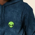 thumbnail image 5 of Dalix Alien Embroidered Fleece Hoodie Mineral Wash Long Sleeve Sweatshirt Mens in Navy Blue M Medium, 5 of 5