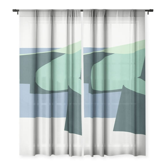 Society6 Mile High Studio Color And Shape Cliffs Of Moher Single Panel Sheer Window Curtain 50" x 96"
