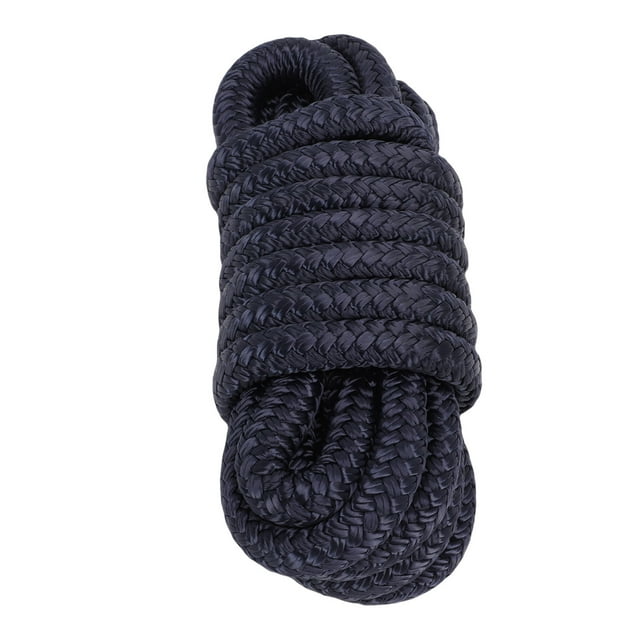 Double Braided Nylon Dock Line High Strength Boat Mooring Rope with 12 Inch Eyelet for Marine Docking Boats Up to 35 Feet 3/8 Inch X 15ft