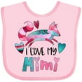 thumbnail image 3 of Inktastic I Love My Mimi Pink and Blue Fox with Hearts Boys or Girls Baby Bib, 3 of 4