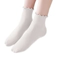 thumbnail image 4 of Ticikt Women's Soft Cotton Crew Socks, Neutral Tone Mid-Calf Socks for All Seasons,White, 4 of 5