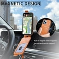 thumbnail image 6 of Zipper Wallet Case for Apple iPhone 13 Pro (Not 13), PU Leather [Card Holder Slot Handbag] with Adjustable Kickstand Flip Phone Cover for Apple iPhone 13 Pro Orange, 6 of 14