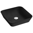 thumbnail image 4 of DAX Ceramic Square Bathroom Vessel Basin, Black Matte, 4 of 4