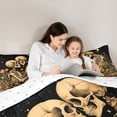 thumbnail image 4 of Homewish Romantic Valentine'S Day 7pcs Bedding Comforter Set,Gothic Skelelton Skull Queen Bedding Sets,Retro Rustic Flower Queen Sheet Sets For Boys Girls,Microfiber Bedroom Decor Reversible, 4 of 8