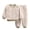 Beige, variant on Toddler Baby Boy Girl Fleece Two Piece Clothes Long Sleeve Plush Pullover Sweatshirt Trousers Set Cute Outfit