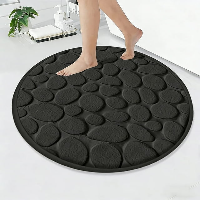 Uuiauoio 31.4in Memory Foam Bath Mat Cobblestone Bathroom Rugs Super Water Absorbent Bath Mats for Bathroom Machine Washable Bath Rugs