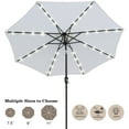 thumbnail image 1 of ABCCANOPY 9ft Patio Solar Umbrella LED Outdoor Umbrella with Tilt and Crank, Light Gray, 1 of 10