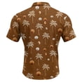 thumbnail image 7 of Domuza Hawaiian Tropical Shirt Men Short Sleeve Trendy Casual Button Up Tshirts Lounge Vacation Lightweight Loose Fit Blouse Light Brown S, 7 of 7