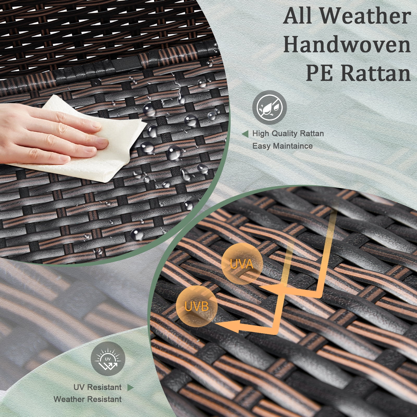 Brown Gradient Outdoor PE Rattan Storage Side Table 13 Gallon Weather Resistant Patio End Table With Pneumatic Lid Sturdy Iron Frame Garden Deck Accent Table