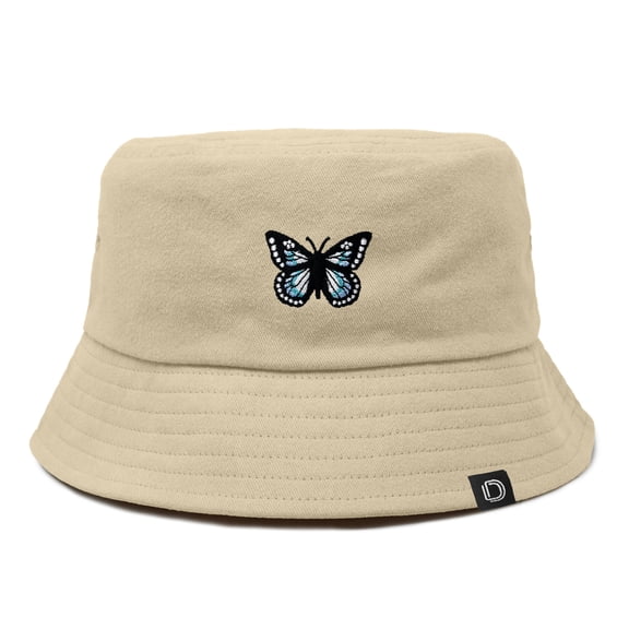 Dalix Butterfly Cotton Bucket Hat Lightweight Outdoor Travel Beach Everyday Womens in Sesame Beige XL X-Large