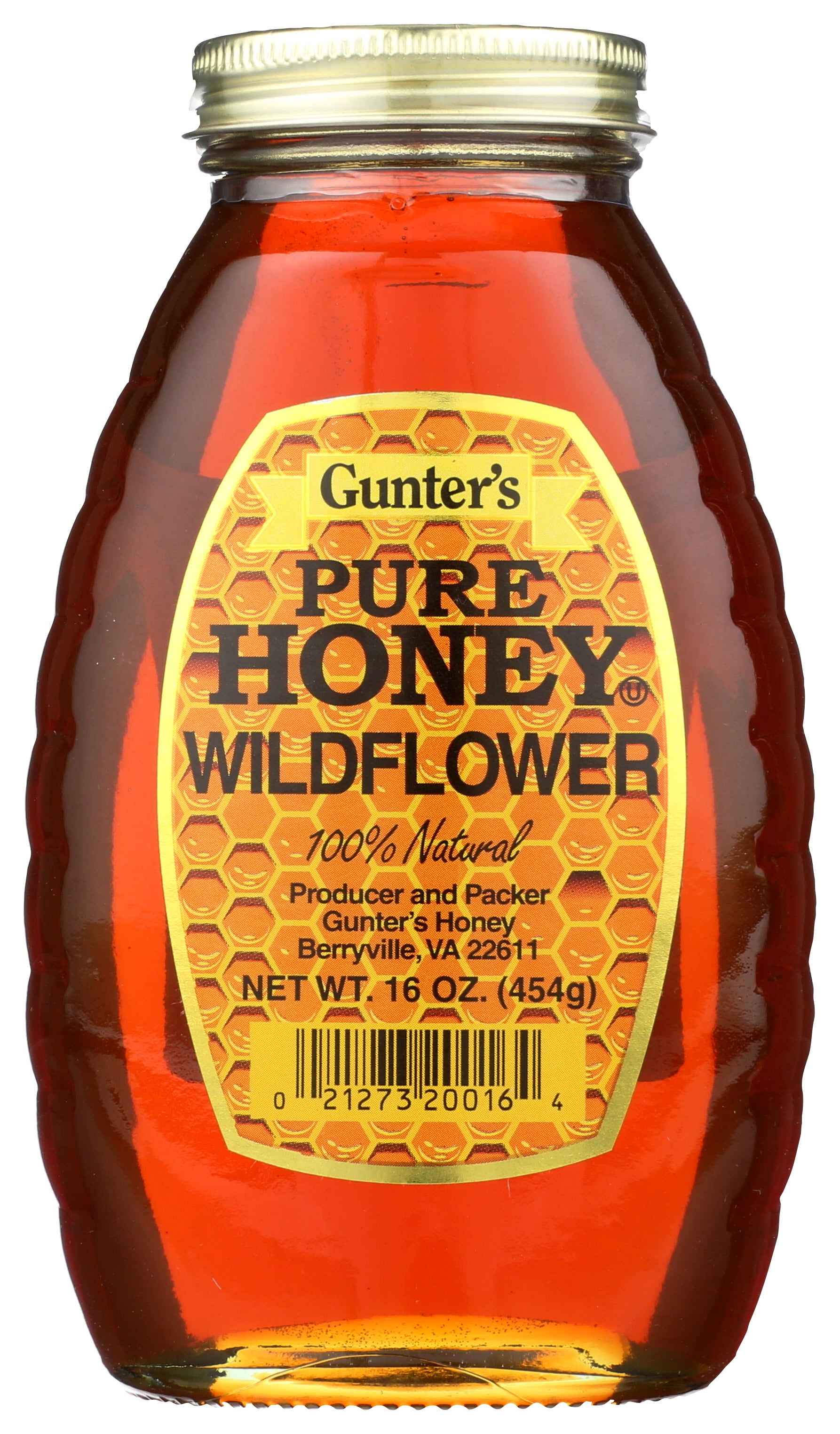 Gunter's Pure Wildflower Honey, 16 oz Glass Jar