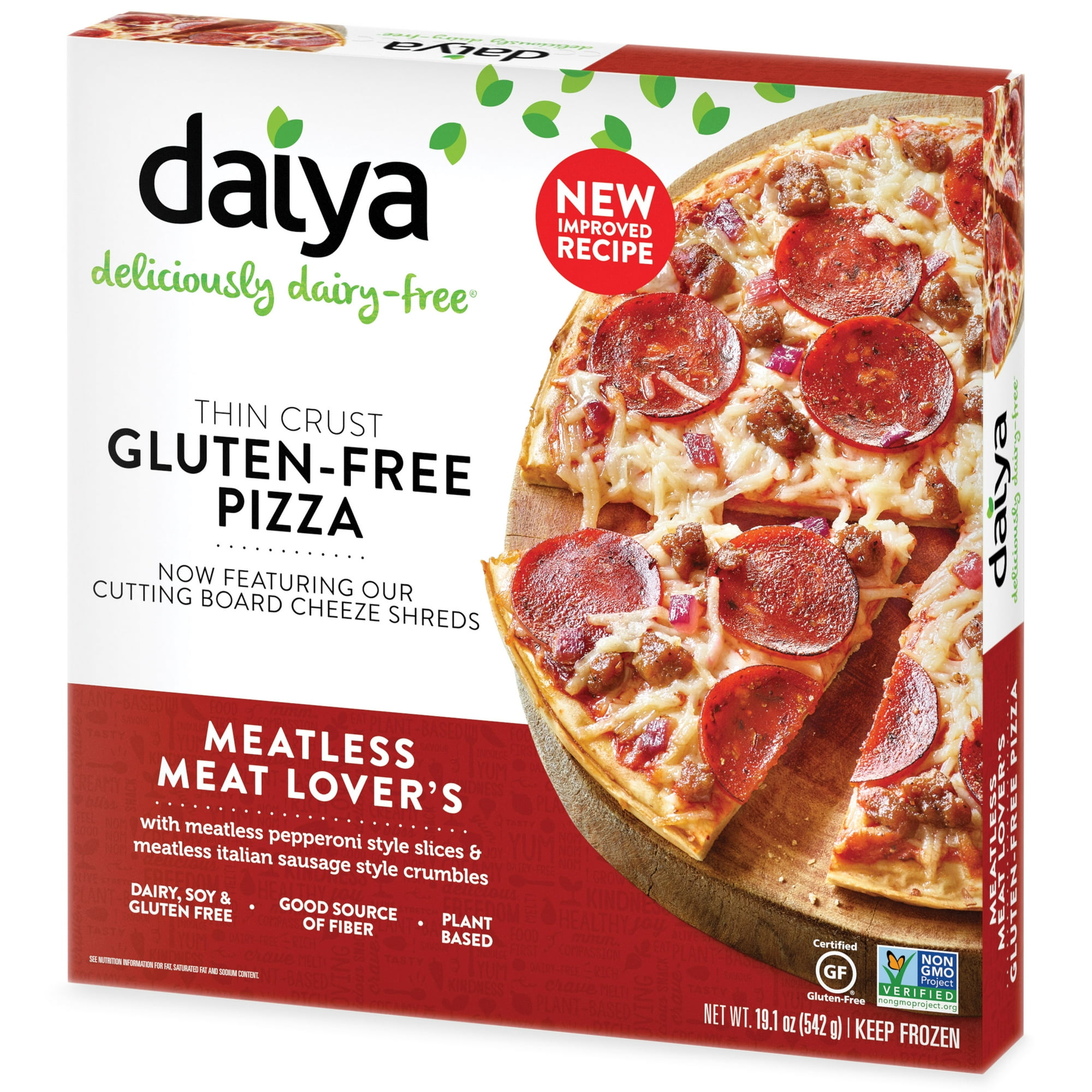 Daiya Deliciously Dairy Free Thin Crust Meatless Meat Lovers Pizza 19.1 Ounce -- 8 per case.