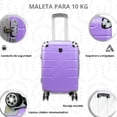 thumbnail image 2 of Maleta De Viaje 10 Kg Lila De Mano Candado Fijo Asa Telescópica, 2 of 7