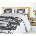 thumbnail image 5 of Ambesonne Gorilla Duvet Cover Sets, Vintage Style Serious Biker, 2-King, Dark Grey White, 5 of 7