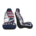 Tebeau Mallard Duck With American Flag Print Car Seat Cushions, Seat