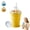 Yellow, variant on 2026 Foldable Silicone Ice Ball Drink Cup, 2-in-1 Collapsible Tumbler with Built-In Ice Ball Mold, Leakproof Reusable Foldable Ices Hockey Cup, For Whiskey, Coffee & Summer Drinks