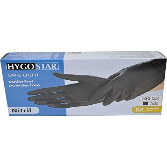 ?Nitrile Gloves "Dark" Hygostar M Black