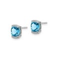 thumbnail image 2 of 1.75 Carat (Ctw) Natural Blue Topaz Earrings in 14K White Gold with Accent Diamonds, 2 of 4