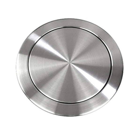 Bewildely Tapa de acero inoxidable para cubo de basura de cocina y baño, tapa abatible oculta para encimera. Suministros de limpieza para el hogar 18-19 cm