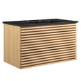 thumbnail image 2 of Modway Render 36" Wall-Mount Bathroom Vanity in Oak Black, 2 of 9