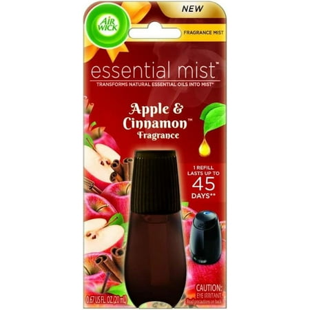 Air Wick Essential Mist Refill, 1 ct, Apple Cinnamon, Essential Oils Diffuser, Air Freshener, Fall scent, Fall décor