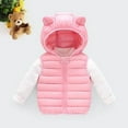 thumbnail image 7 of Godderr Boys Girls Ear Hooded Down Vest for Newborn Baby 9M-5Y Lightweight Sleeveless Jacket Candy Color Waistcoat Winter Warm Tops, 7 of 7