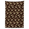 thumbnail image 3 of Ambesonne African Tablecloth Rectangular Table Cover, Indigenous Cheetah Skin, 52"x70", Dark Maroon Beige Brown, 3 of 4