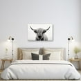 thumbnail image 5 of ADALE Black and White Highland Cow Canvas Wall Art Animal Painting Print Rustic Longhorn Cattle Pictures Farmhouse Decor Framed 18x12 Inch, 5 of 6