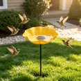 thumbnail image 4 of Bird Bath for Outside,Ground Stake Wild Bird Feeder Water Bowl,Weather‑Resistant Metal Stake Bird Bath Feeder,Weatherproof Bird Feeding Water Station Stake,Stake Bird Waterer for Backyard Patio, 4 of 4