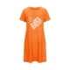 thumbnail image 4 of Camisón corto de talla grande para mujer, camisón de manga corta con estampado de pecho a la moda, camisón para mujer, 4 of 5