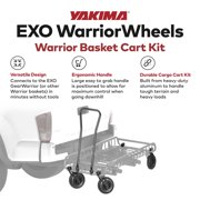 Yakima EXO WarriorWheels Cargo Basket Cart Kit, Aluminum, 110 lb Capacity.