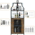thumbnail image 5 of Corner Bar Cabine, Wine Cabinet with Removable Shelves (Retro Brown), 5 of 7