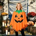 thumbnail image 2 of DHFJKG Halloween Poncho For Women Halloween Pumpkin Cloak Party Accessory, Adult One Size, 2 of 4