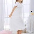 thumbnail image 6 of Coerni Girls Lace Nightgown Plain Kids Ruffle Pajamas Dress Striped Polka Dot Long Dresses Sleepwear Loose Outfits, 6 of 9