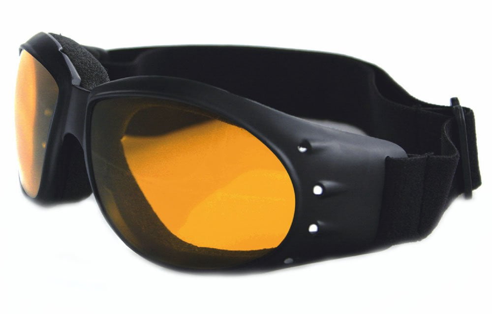 Bobster Cruiser Goggle-Style Motorcycle Sunglasses w/Amber Lens