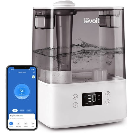 

LEVOIT Humidifiers for Bedroom Large Room Home 6L Cool Mist Top Fill Essential Oil Diffuser for Baby and Plants Smart App & Voice Control Rapid Humidification and Humidity Setting
