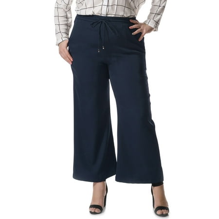 pants drawstring 1x elastic leg wide plus