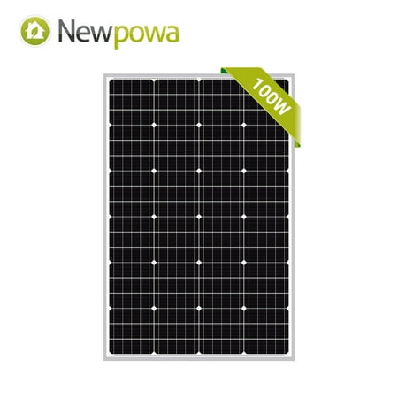 Newpowa 100W Solar panel 100 Watts Monocrystalline charge for 12V system,RV,Boat,Home,Garden