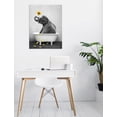 thumbnail image 3 of Elephant Canvas Wall Art Decor Funny African Animal With Yellow Sunflower Artwork Picture Abstract Painting for Bedroom Living Room Bathroom Office Home Decor Framed Ready to Hang, 16x24 Inches, 3 of 6