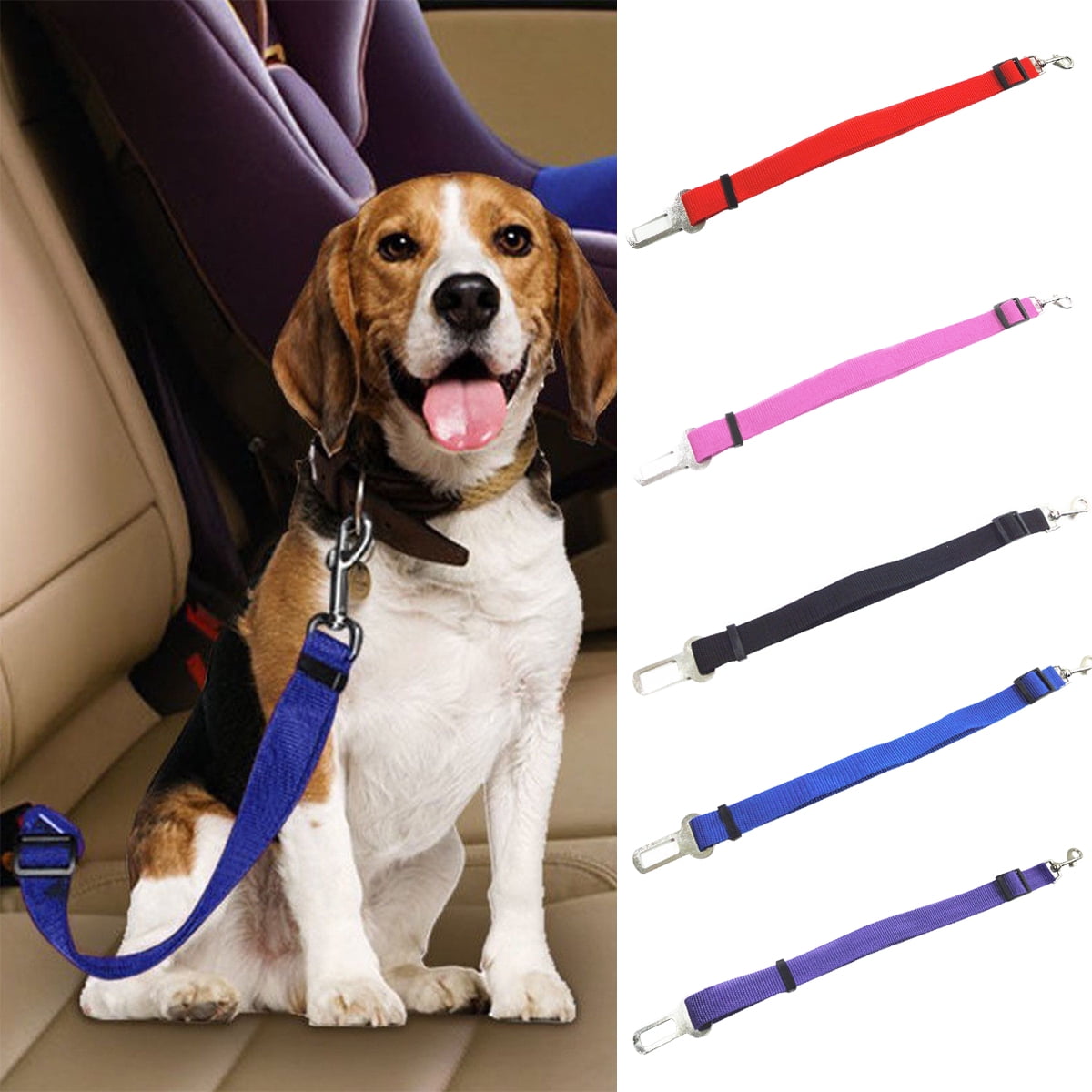 Anti-shock Dog Car Seat Belt Safety Adjustable Pet seat belt Safety Seat Belt For Dog Cat and Pets BLACK MAIN Dog Seat Belts For Cars Adjustable