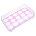 thumbnail image 1 of Injueey Caja de almacenamiento de huevos de plástico de 15 rejillas, soporte para huevos, contenedor portátil de almacenamiento de alimentos, nevera de Organizadores de utensilios de cocina Rosado Injueey HA005026-04, 1 of 6